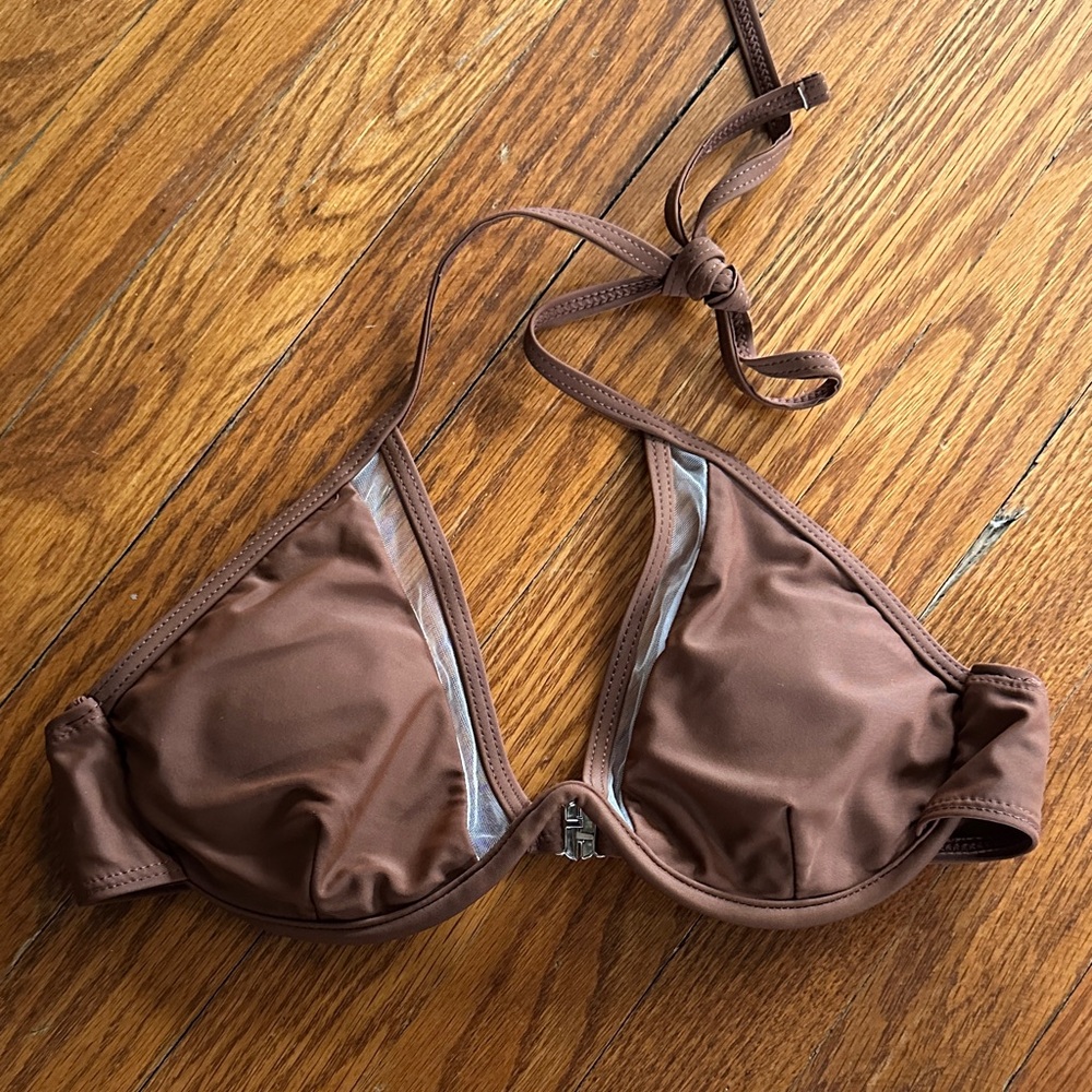 SHEIN Brown Triangle Bikini Top